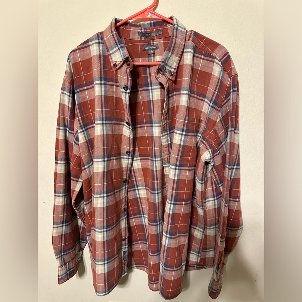 Men's Eddie Bauer Flannel Button-Down Shirt Size XL